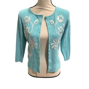 Women’s The Loft Embroidered Cardigan Sweater  Size Small